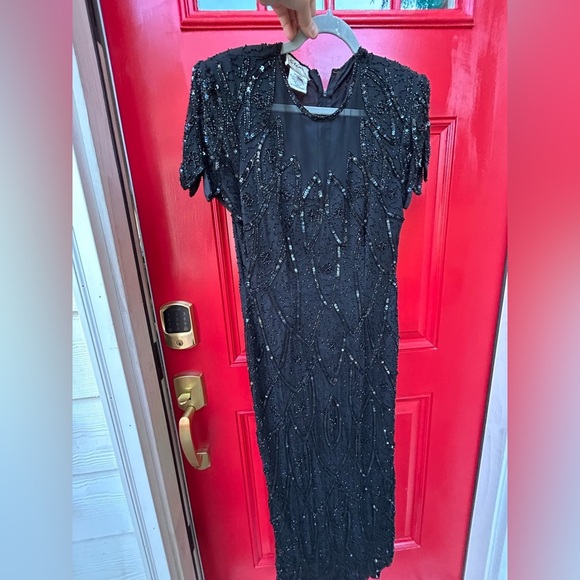 Vintage Stenay Beaded Silk dress Size 10 - Picture 3 of 7